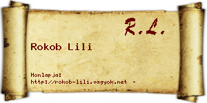 Rokob Lili névjegykártya